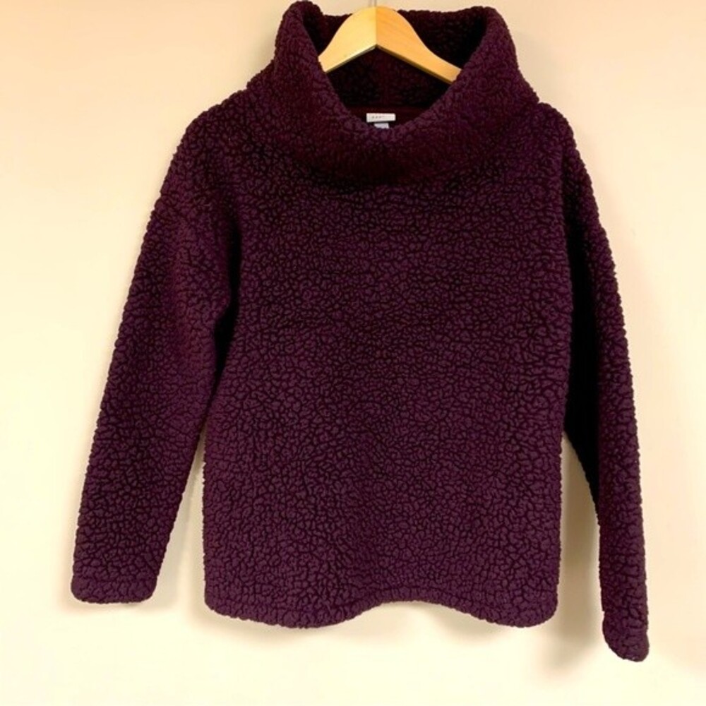 Burgundy Sherpa Fleece Gorpcore Granolacore Women’s S Pullover Jacket Sweatshirt